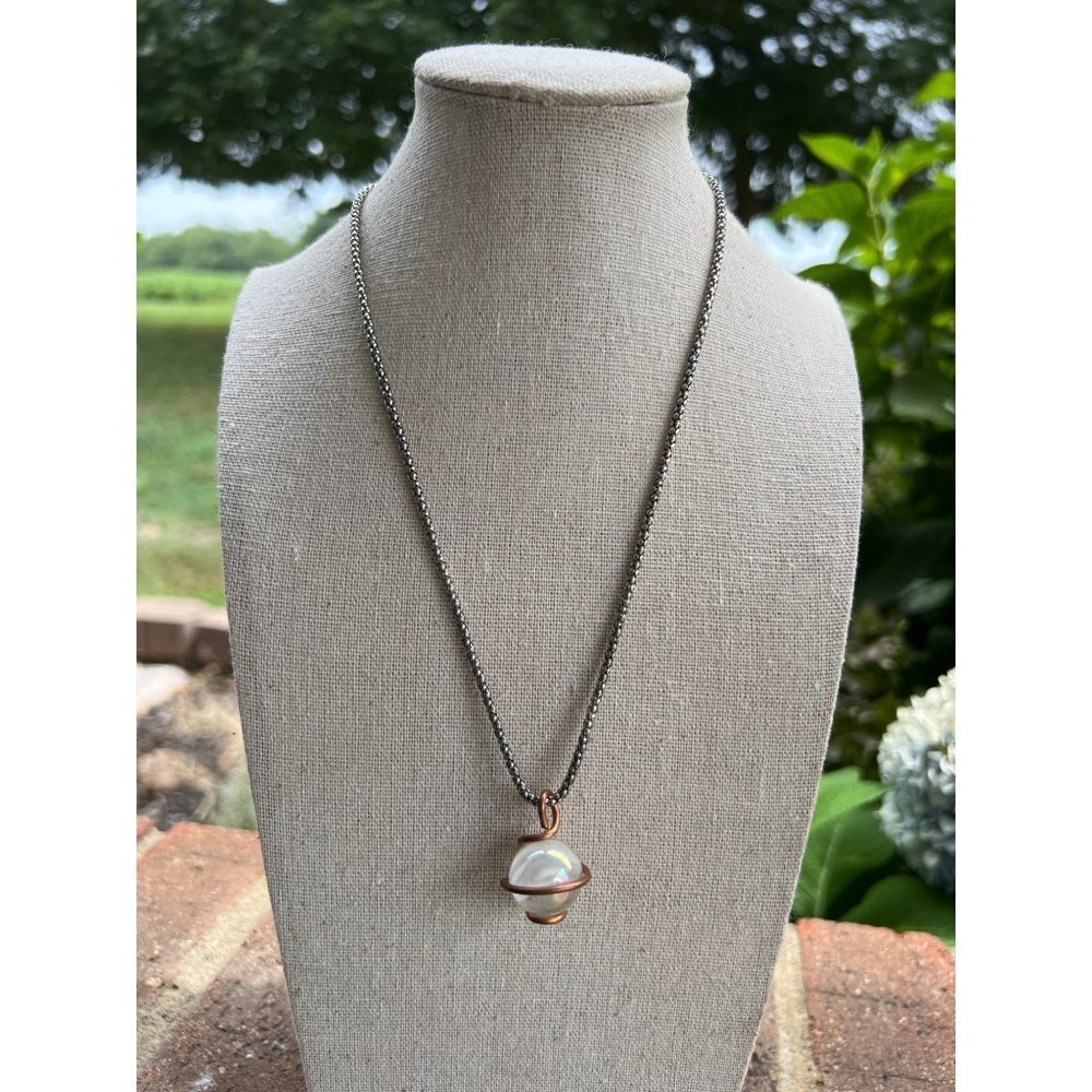 Artisan Copper Wrapped Glass Orb -- 18"